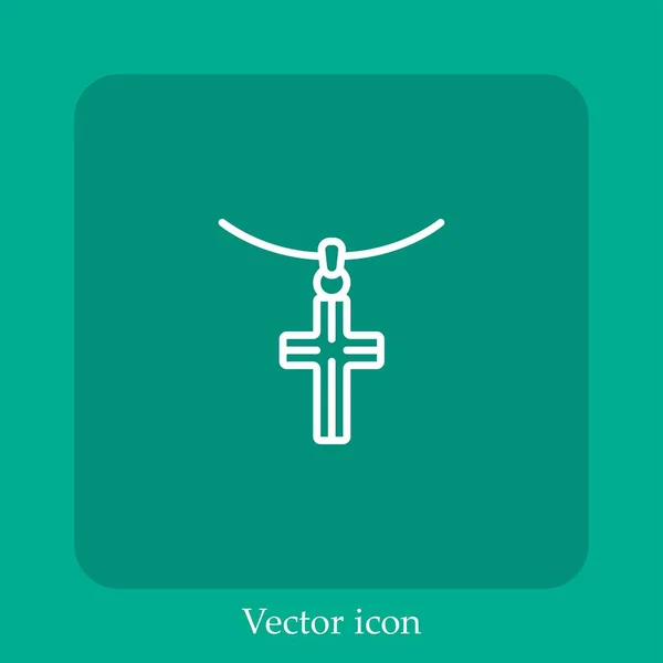 Ожерелье Векторный Значок Linear Icon Line Редактируемым Штрихом — стоковый вектор