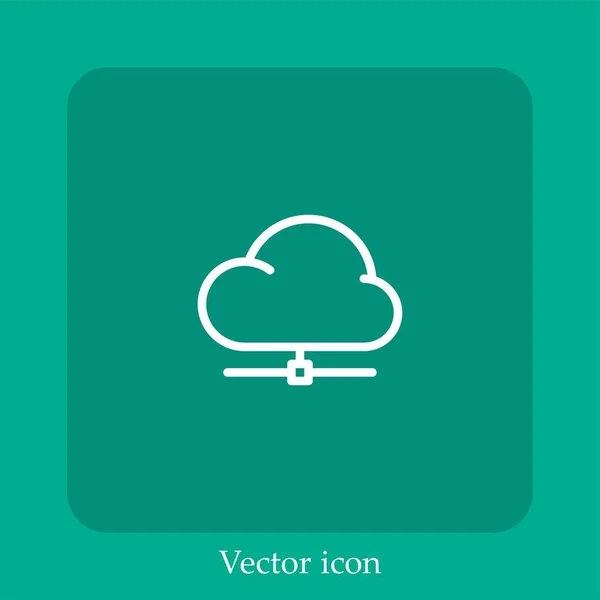 Icono Vector Red Icon Line Lineal Con Carrera Editable — Vector de stock