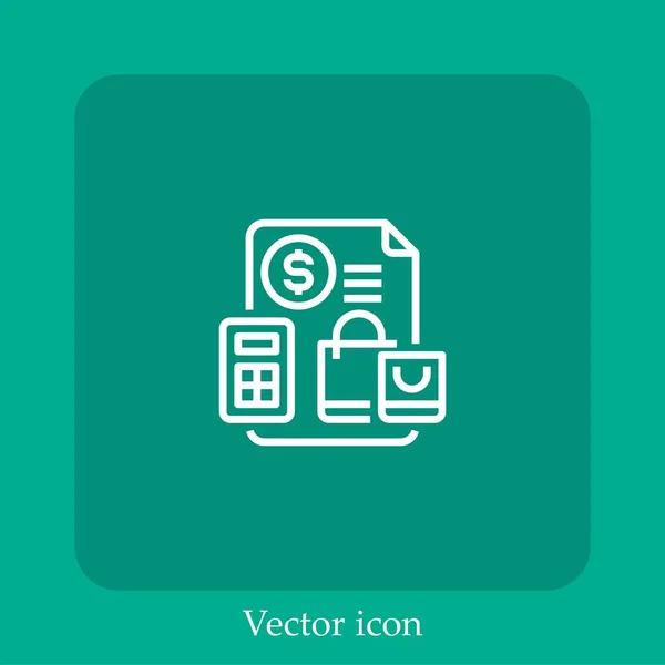 Ícone Vetor Pagamento Linear Icon Line Com Curso Editável — Vetor de Stock