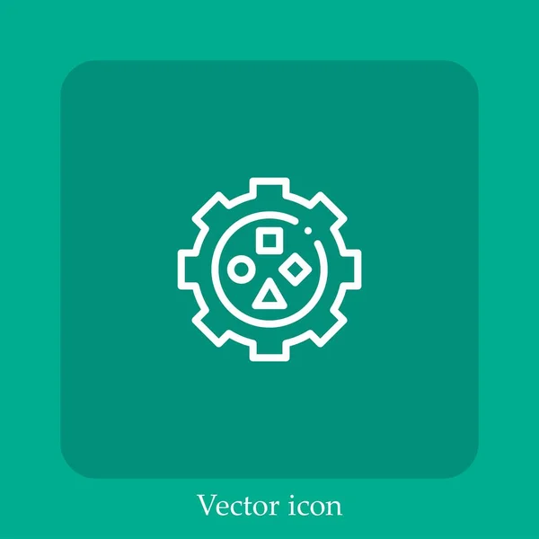 Resolución Problemas Icono Vectorial Icon Line Lineal Con Carrera Editable — Vector de stock