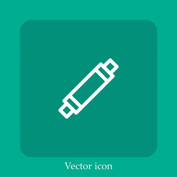 Icona Vettoriale Del Mattarello Icon Line Lineare Con Corsa Modificabile — Vettoriale Stock