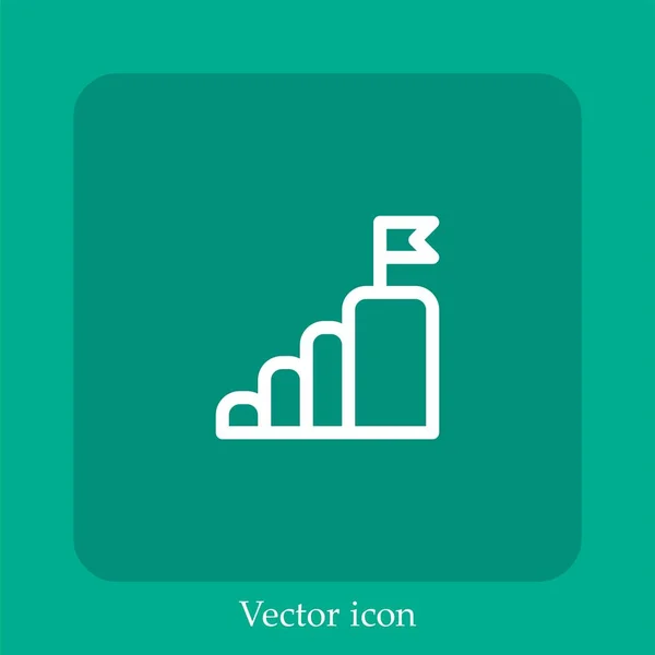 Icône Vectorielle Succès Icône Linéaire Ligne Avec Course Modifiable — Image vectorielle