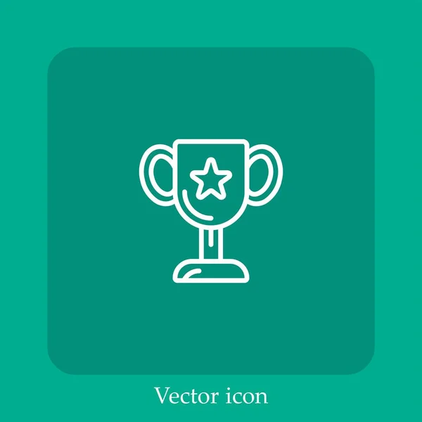 Ícone Vetor Troféu Linear Icon Line Com Curso Editável — Vetor de Stock