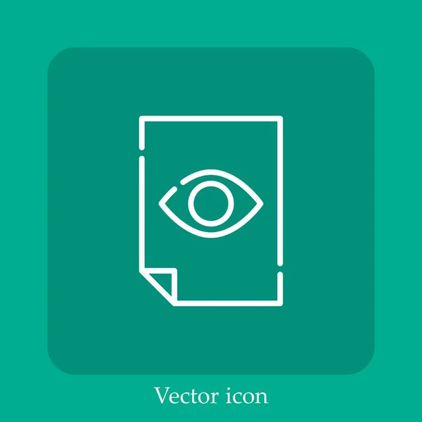 Ícone Vetor Visibilidade Linear Icon Line Com Curso Editável —  Vetores de Stock