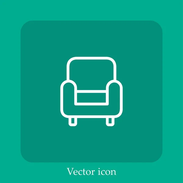 Кресло Вектор Значок Linear Icon Line Редактируемым Штрихом — стоковый вектор