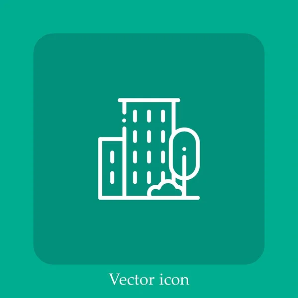 Construção Ícone Vetor Linear Icon Line Com Curso Editável — Vetor de Stock