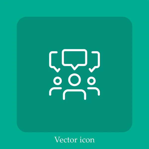 Homme Affaires Icône Vectorielle Icône Linéaire Ligne Avec Course Modifiable — Image vectorielle