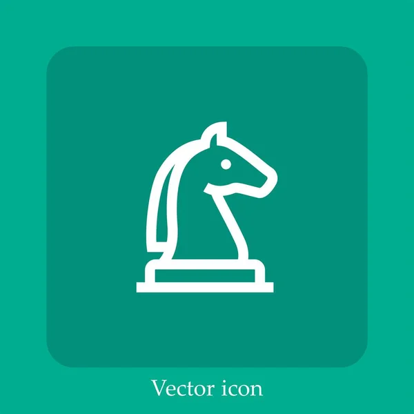 Icono Vector Ajedrez Icon Line Lineal Con Carrera Editable — Vector de stock