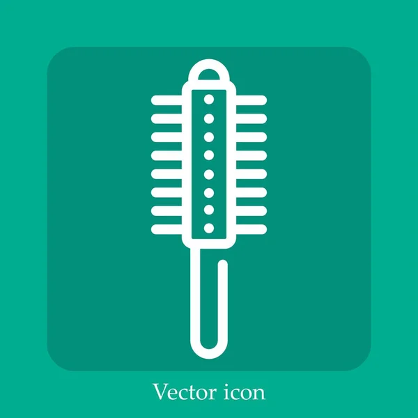 Comb Vector Icon Linear Icon Line Editable Stroke — Stock Vector