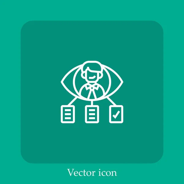 Consultar Icono Vectorial Icono Lineal Línea Con Carrera Editable — Vector de stock