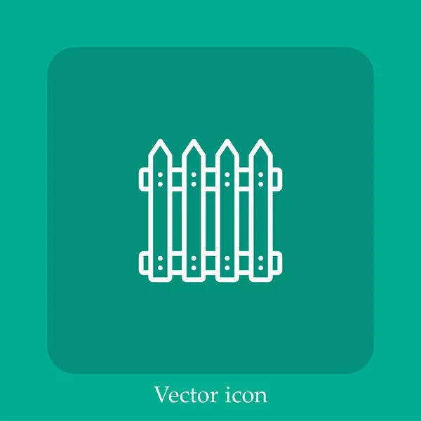 Ícone Vetor Cerca Linear Icon Line Com Curso Editável — Vetor de Stock