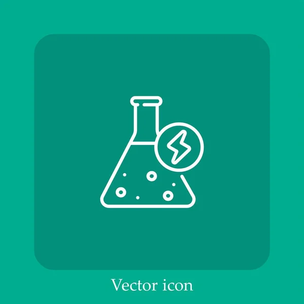 Icono Vector Frasco Icon Line Lineal Con Carrera Editable — Vector de stock