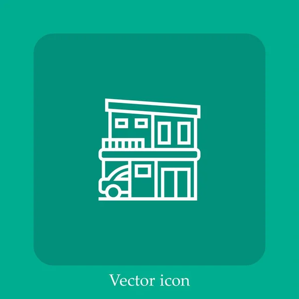 Ícone Vetorial Casa Linear Icon Line Com Curso Editável — Vetor de Stock