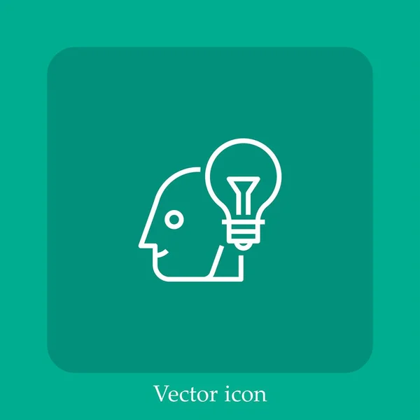 Ícone Vetor Ideia Linear Icon Line Com Curso Editável — Vetor de Stock