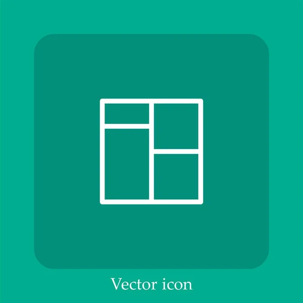 Ícone Vetorial Layout Linear Icon Line Com Curso Editável — Vetor de Stock