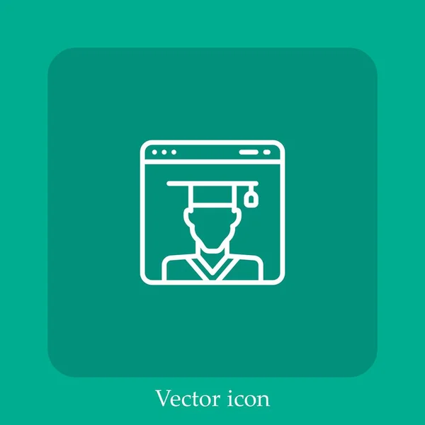 Icône Vectorielle Apprentissage Ligne Icône Linéaire Ligne Avec Course Modifiable — Image vectorielle