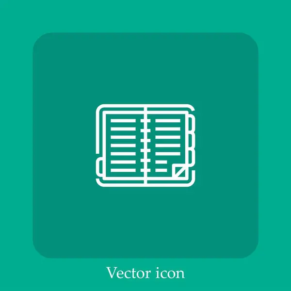 Organizador Icono Vectorial Icono Lineal Línea Con Carrera Editable — Vector de stock