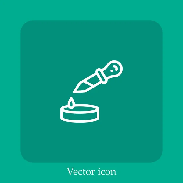 Icône Vectorielle Pipette Icône Linéaire Ligne Avec Trait Modifiable — Image vectorielle