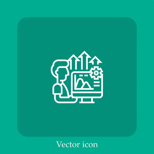 Icône Vectorielle Performance Icône Linéaire Ligne Avec Course Modifiable — Image vectorielle