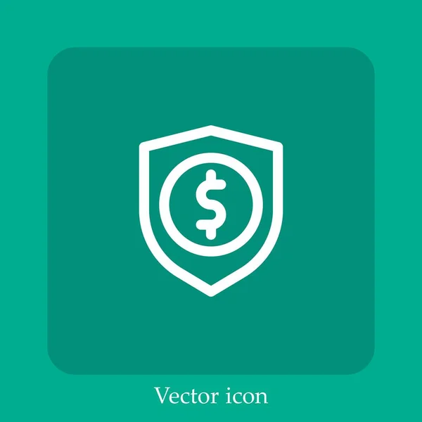 Shield Vektor Symbol Lineare Icon Line Mit Editierbarem Strich — Stockvektor