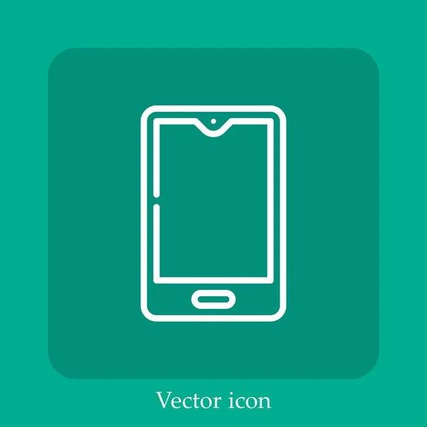 Icono Vector Teléfono Inteligente Icon Line Lineal Con Carrera Editable — Vector de stock