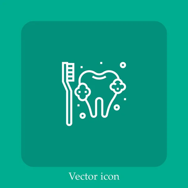 Icona Vettoriale Spazzolino Icona Lineare Icon Line Con Colpo Modificabile — Vettoriale Stock