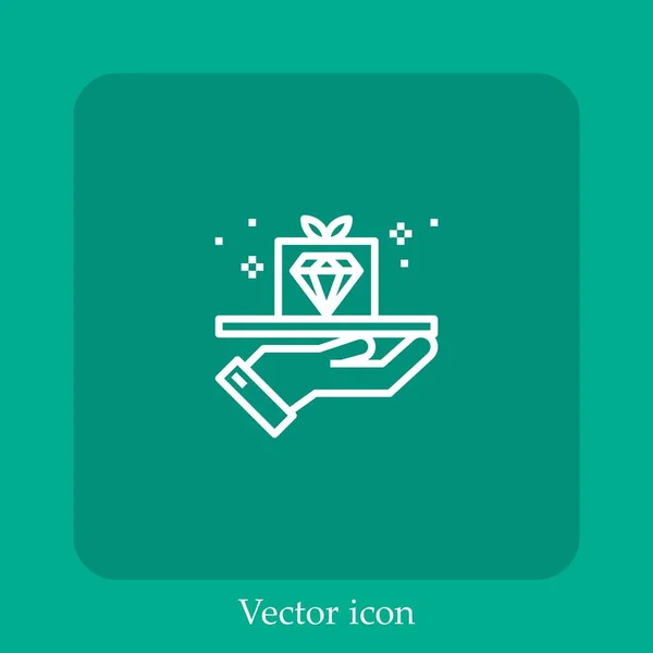 Valor Vetor Ícone Linear Icon Line Com Curso Editável — Vetor de Stock