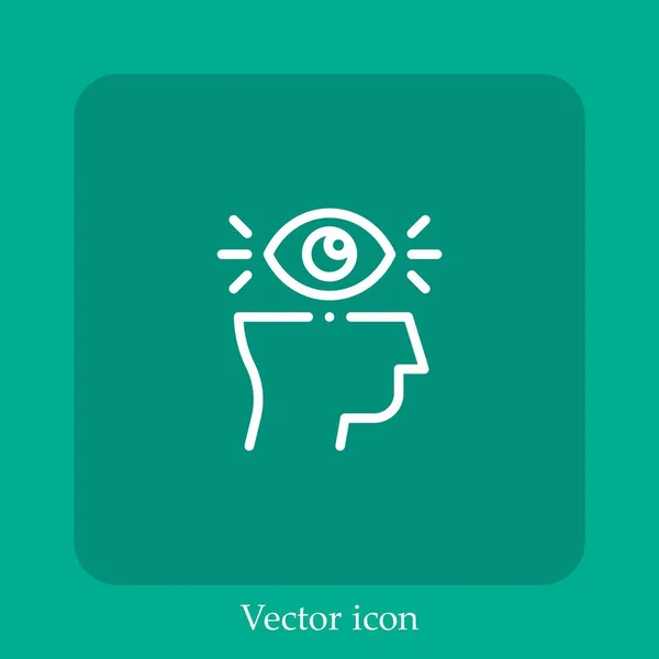 Ícone Vetor Visualização Linear Icon Line Com Curso Editável —  Vetores de Stock