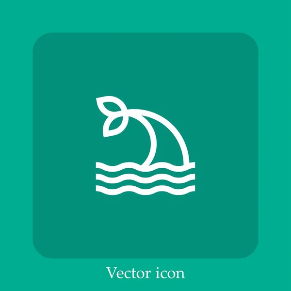 Wal Vektorsymbol Lineare Symbolzeile Mit Editierbarem Strich — Stockvektor