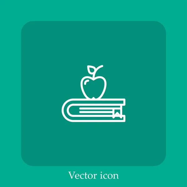 Icône Vectorielle Livre Icône Linéaire Ligne Avec Trait Modifiable — Image vectorielle