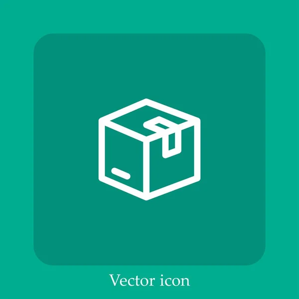 Box Vektor Symbol Lineare Icon Line Mit Editierbarem Strich — Stockvektor