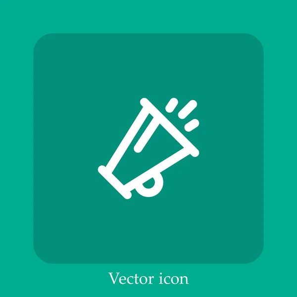 Icône Vectorielle Bullhorn Icône Linéaire Ligne Avec Course Modifiable — Image vectorielle