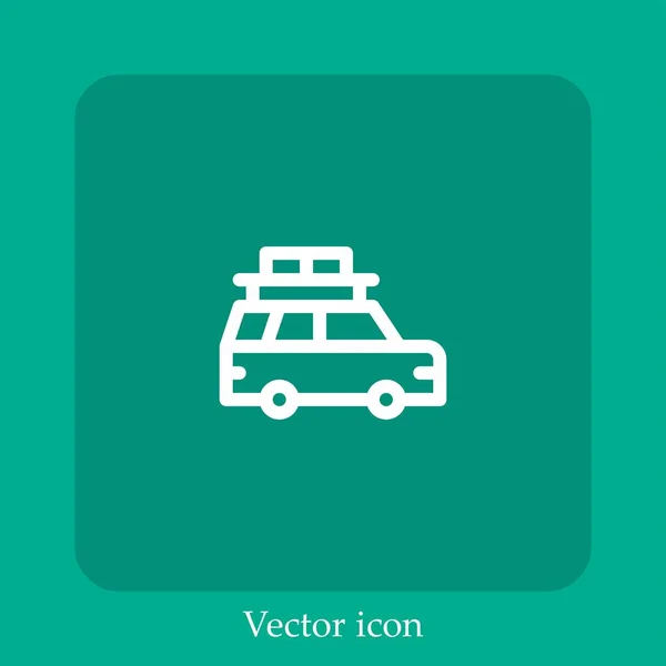 Car Vector Icon Linear Icon Line Editable Stroke — Stock Vector