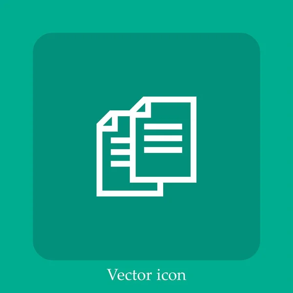 Duplicate Vector Icon Linear Icon Line Editable Stroke — Stock Vector