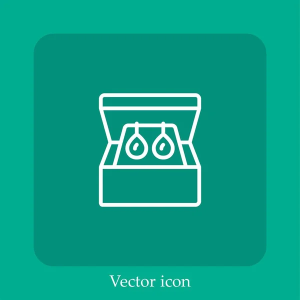 Brincos Ícone Vetor Linear Icon Line Com Curso Editável — Vetor de Stock
