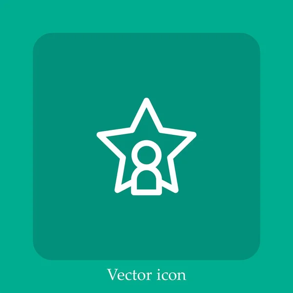 Icono Vector Fama Icon Line Lineal Con Carrera Editable — Archivo Imágenes Vectoriales