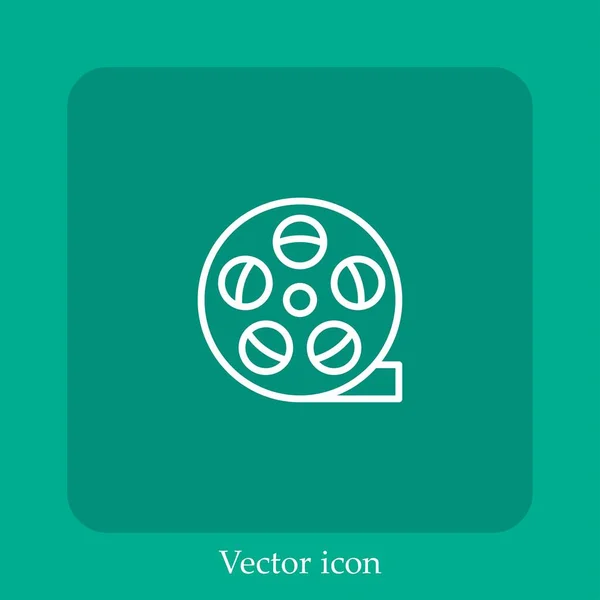 Rolo Filme Ícone Vetor Linear Icon Line Com Curso Editável — Vetor de Stock