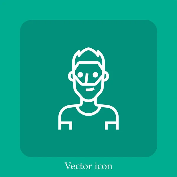 Ícone Vetor Homem Linear Icon Line Com Curso Editável — Vetor de Stock