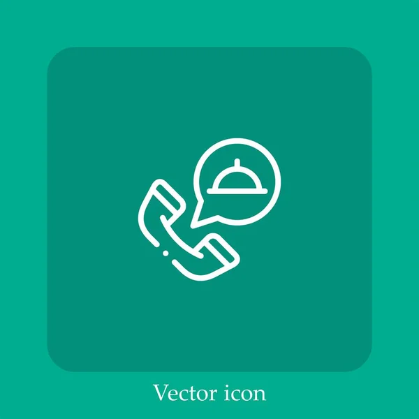 Order Food Vector Icon Linear Icon Line Editable Stroke — Stock Vector
