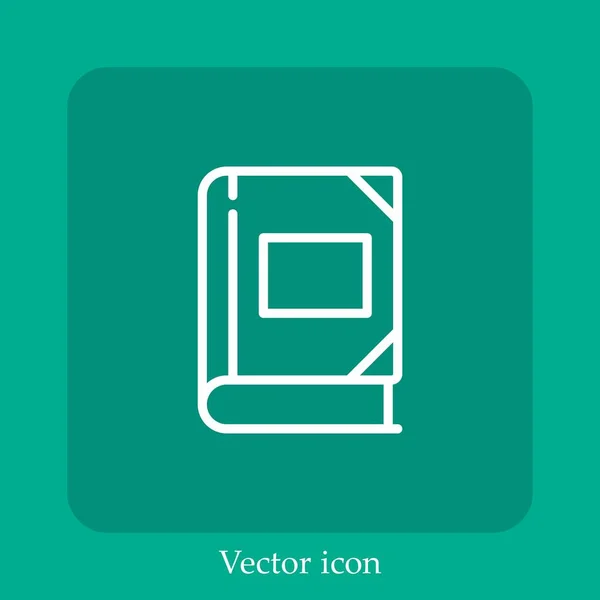 Icône Vectorielle Album Photo Icône Linéaire Ligne Avec Trait Modifiable — Image vectorielle