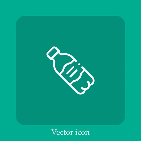 Пластиковый Вектор Бутылки Иконка Linear Icon Line Редактируемым Штрихом — стоковый вектор