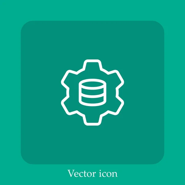Ajustes Icono Vectorial Icon Line Lineal Con Carrera Editable — Vector de stock