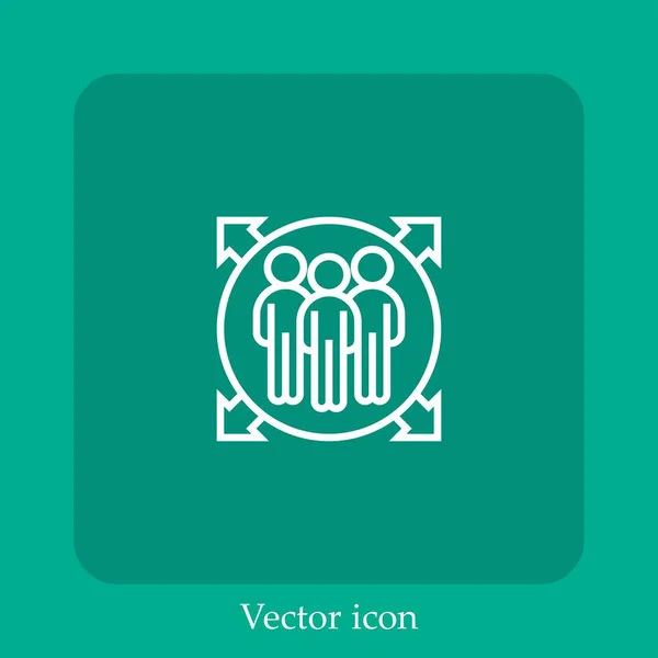 Ícone Vetorial Membro Equipe Linear Icon Line Com Curso Editável — Vetor de Stock