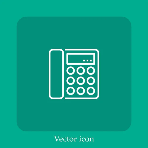 Ícone Vetor Telefone Linear Icon Line Com Curso Editável — Vetor de Stock