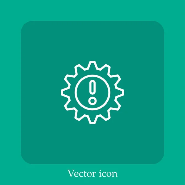 Icono Vector Advertencia Icon Line Lineal Con Carrera Editable — Vector de stock