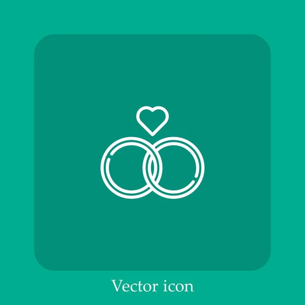 Ehering Vektor Symbol Lineare Icon Line Mit Editierbarem Strich — Stockvektor