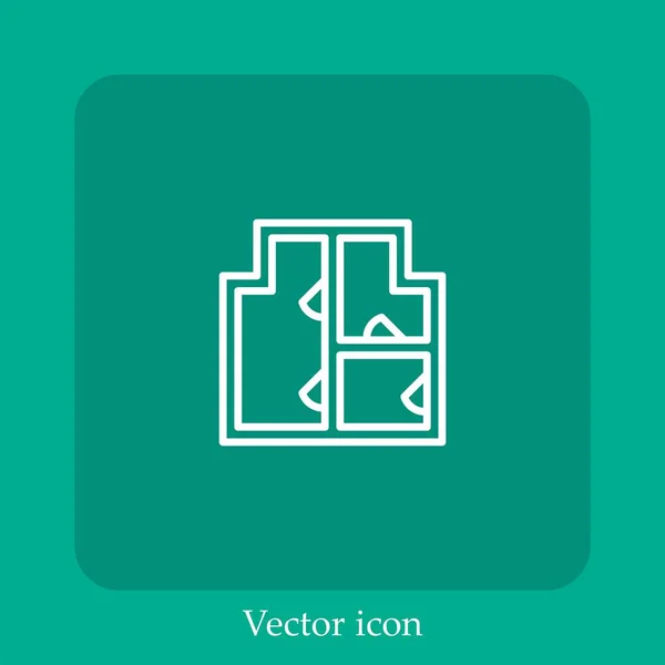 Ícone Vetor Modelo Linear Icon Line Com Curso Editável — Vetor de Stock