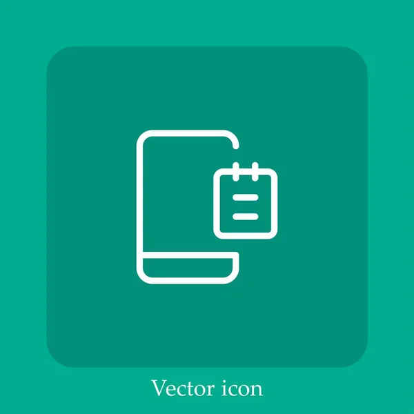 Mobiltelefon Vektor Ikon Lineáris Ikon Line Szerkeszthető Stroke — Stock Vector