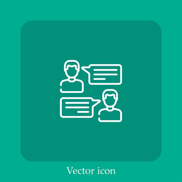 Chat Vector Icon Linear Icon Line Editable Stroke — Stock Vector