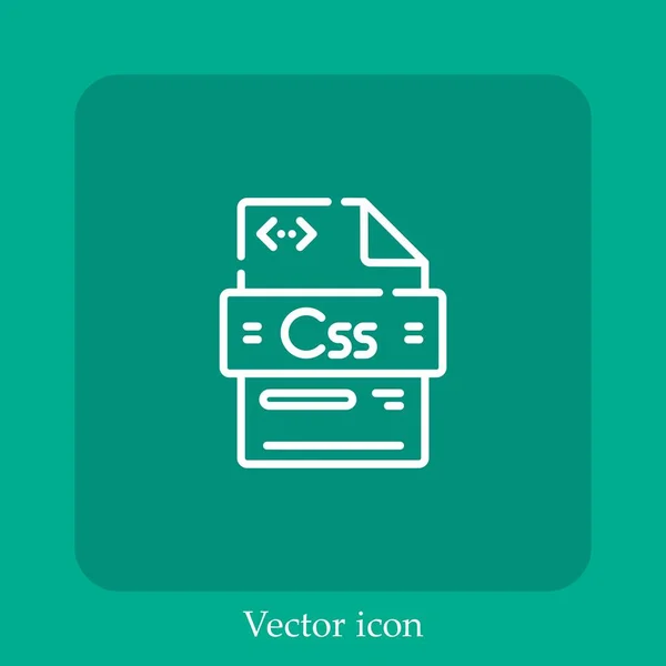 Css Icono Vectorial Icono Lineal Línea Con Carrera Editable — Vector de stock